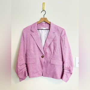 Veronica Beard Lilac Purple Linen Blend Women Blazer Size 16